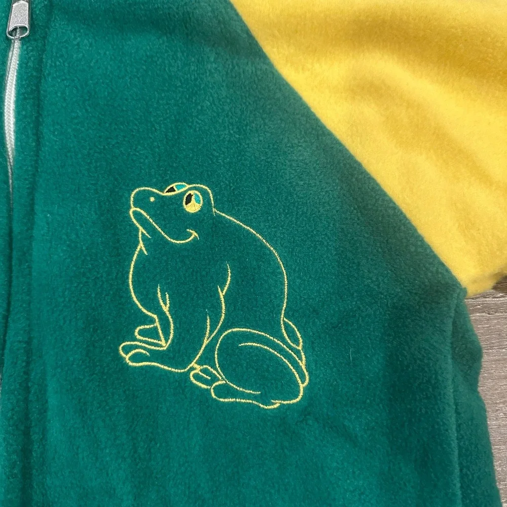 VTG Walmart Frog Fleece Costume Jumpsuit 2T Hooded One Piece Romper Kidcore